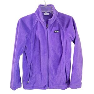 Columbia Girl’s Purple Fleece Zip Front Jacket Size XL